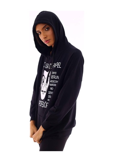 Gugus Unisex Basic Kapüşonlu Sweatshirt Siyah