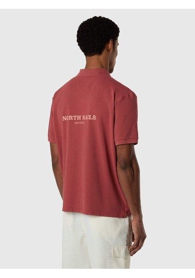 North Sails Baskılı Kısa Kollu Erkek Polo Yaka T-shirt-33370 Bordo