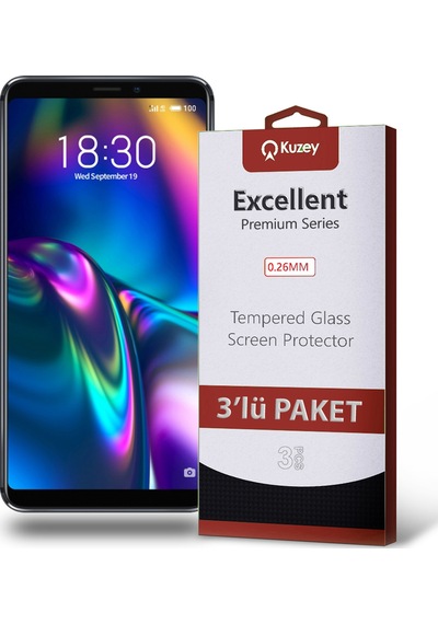 Meizu Note 8 ile Uyumlu Kırılmaz Cam Ekran Koruyucu Ekonomik 3'lü Paket