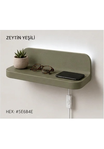 Wall Shelf Light Yeşil - Gri