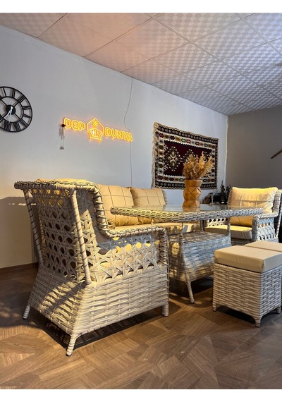 Depodunya Rattan Puflu Bahçe Balkon Takımı 3 1 1 Rattan Bahçe Mobilyası Bahçe Takımı Oturma Grubu Bej Depodunya Rattan Puflu Bahçe Balkon Takımı 3 1 1 Rattan Bahçe Mobilyası Bahçe Takımı Oturma Grubu Bej