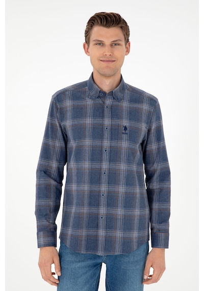 U.s. Polo Assn. Erkek İndigo Gömlek Desenli 50292319-vr028 İndigo