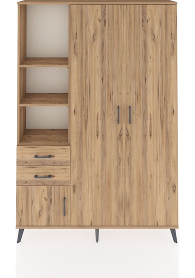 Arges Dolap 5 Raflı 2 Çekmeceli Tek Askılı 132x30x195 Çam-çam/çam Atlas Çam/atlas Çam Arges Dolap 5 Raflı 2 Çekmeceli Tek Askılı 132x30x195 Çam-çam/çam Atlas Çam/atlas Çam