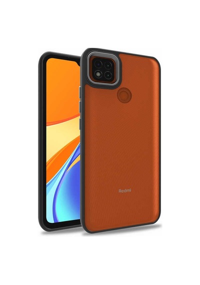 Xiaomi Redmi 9C Kapak Metal Kamera Korumalı Arkası Şeffaf Silikon Kılıf - Siyah