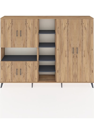 Arges Dolap 13 Raflı 6 Kapaklı 220x30x163 Çam-çam/antrasit Çam-çam/antrasit Arges Dolap 13 Raflı 6 Kapaklı 220x30x163 Çam-çam/antrasit Çam-çam/antrasit