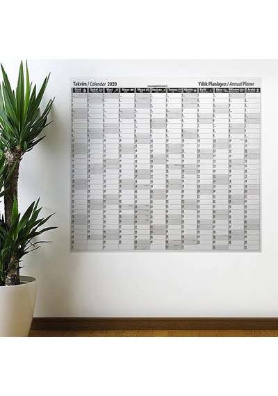 Duvar Stickerı Takvim 110x100 Cm 2020 Yıllık Planlayıcı Manyetik
