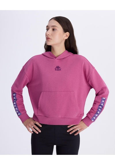 Kappa Authentic Alcott Hoodie Kadın Pembe Comfort Hoodie Siyah