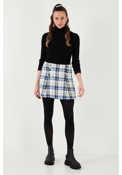 Lela Regular Fit Kışlık Tüvit Mini Bayan Şort Etek 611Et0020 Saks