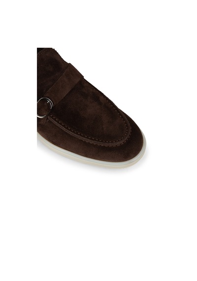 Deery Erkek Kahverengi Hakiki Süet Toka Detaylı Loafer - 02031mkhvc01 Kahverengi
