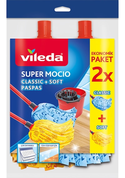 Vileda Supermocio Klasik + Ahşap Yedek Paspas