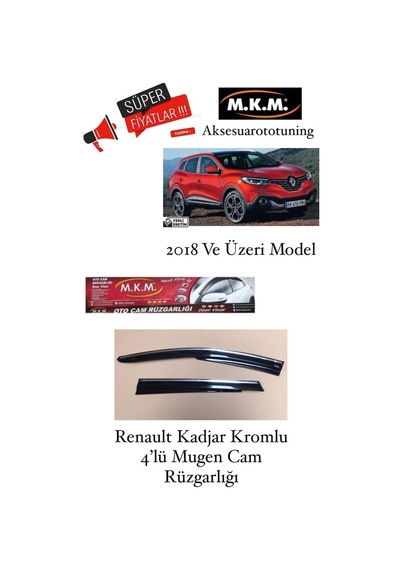 Renault Kadjar Kromlu 2018 Ve Üzeri 4'Lü Cam Rüzgarlıgı