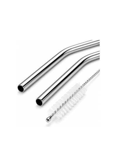 6'li Krom Paslanmaz Metal Pipet Seti 3 Adet Pipet Temizleme Fırçası Hediyeli, Çevre Dostu Metal Pipet, Dayanıkl