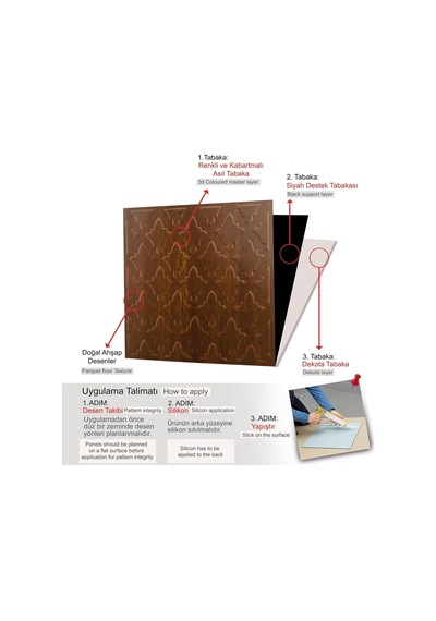 3 Boyutlu Duvar Paneli Kabartmalı Salon Desenli Pvc 41x41 Cm/ 6 Adet /1 M²
