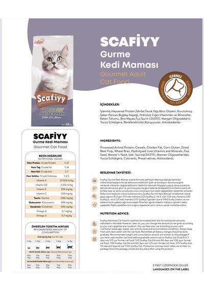 Scafiyy Gurme Yetişkin Kedi Maması 15 KG