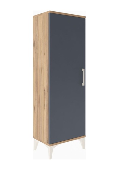 Arges Dolap Tek Raflı Tek Kapaklı Tek Askılı 44x30x134 Çam-antrasit Atlas Çam