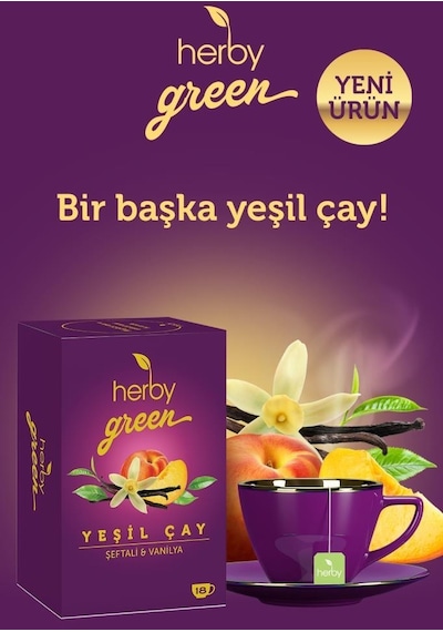 Herby Şeftali ve Vanilya Yeşil Çay 18'li