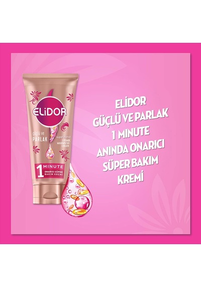 Elidor 1 Minute Onarıcı Süper Saç Bakım Kremi Güçlü Ve Parlak 170 Ml