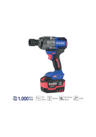 Exen En 286 Sm Kömürsüz Şarjlı Somun Sökme 21v 6.0 Ah 1000 N.m