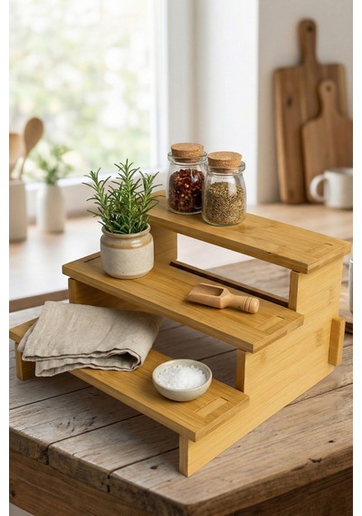 Tak - Çıkar Özellikli Ahşap Baharatlık Düzenleyici Organizer Stand Küçük Diğer
