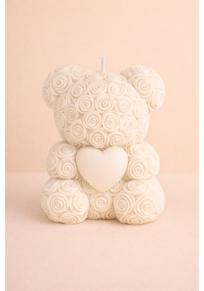 20'li Ayıcık Şeklinde Kokulu Mum Söz Nişan Baby Shower Hediyeliği Beyaz