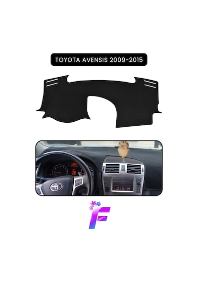 Toyota Avensis 2009-2015 Araca Özel Torpido Örtüsü Ön Göğüs Kılıfı Tam Koruma B18 Siyah