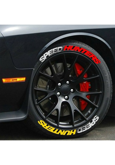 Çift Renk Speedhunters Lastik Yazısı 2.5 Cm Ürün 4 Adet Araç Motorsiklet Lastik Sticker