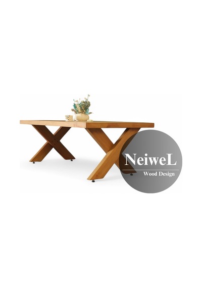 Neiwel Voel Doğal Ahşap Sehpa-70-100 Açık Ceviz