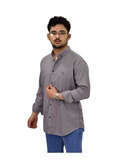 Erkek Büyük Beden Spor Likralı Gömlek Bgl-st04486 Gri
