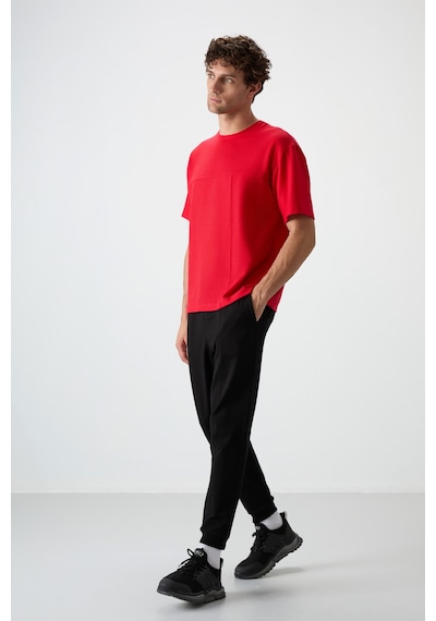 Air Jones Tommy Life Kırmızı Waffle İnterlok Yüzeyi Dokulu Oversize Fit Basic Erkek T-shirt - 88380 Kirmizi Air Jones Tommy Life Kırmızı Waffle İnterlok Yüzeyi Dokulu Oversize Fit Basic Erkek T-shirt - 88380 Kirmizi