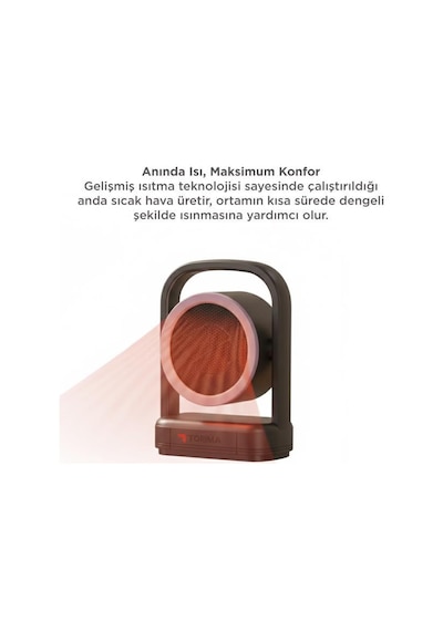 Torima HT-100 Sessiz Hızlı Isıtma Mini Isıtıcı Siyah