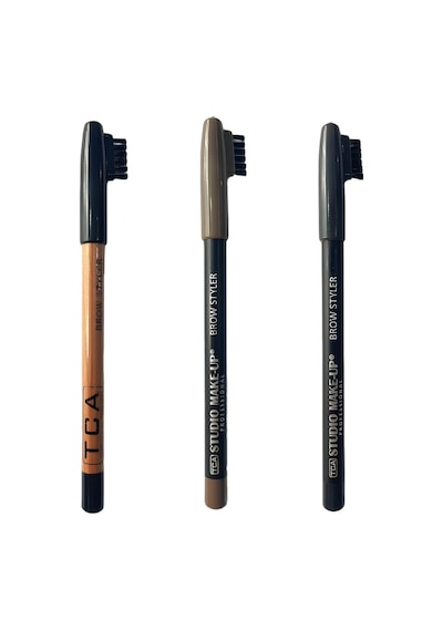Studio Make-Up Brow Styler Kaş Şekillendirici Fırçalı Kaş Kalemi 3'lü