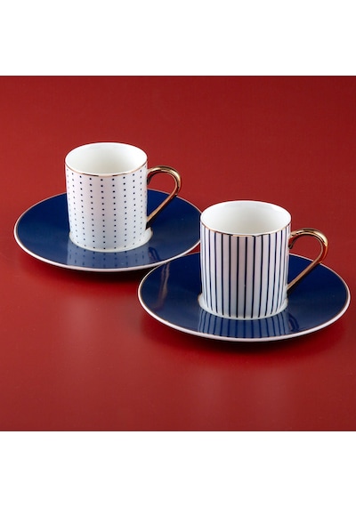 Jumbo Navy 2 Kişilik Kahve Fincan Takımı 90 Ml Mavi