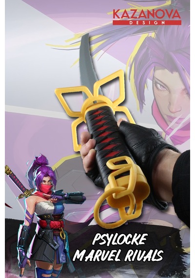 Kazanova Design Psylocke Katlanabilir Katana Figür Marvel Rivals Cosplay