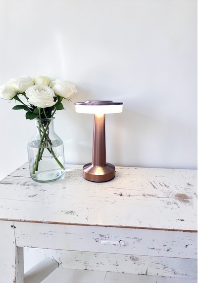 Dokunmatik Masa Ve Gece Lambası Dokunmatik Lamba Abajur Led Şarjlı Masa Lambası Ledli Rose Gold 21cm Gold