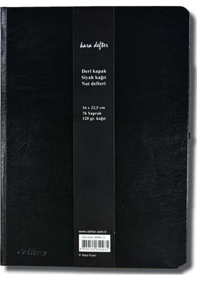 Kara Defter 16x22.5 Siyah Kağıt