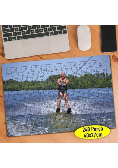Sörf Yapan Sporcu Genç Adam 240 Parça Puzzle Yapboz-86422755