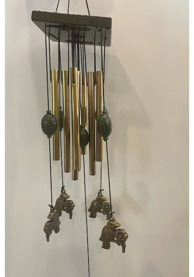 Deprem Zili Çanı Duvar Rüzgar Çanı Zili Feng Shui Ejderha Yılı Metal Borulu Kuş Ve Çiçek Objeli