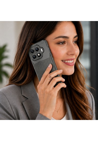 Xiaomi Mi 17t Uyumlu Kılıf Karbon Tasarım Kamera Korumalı Silikon Telefon Kılıfı Kapak Gri