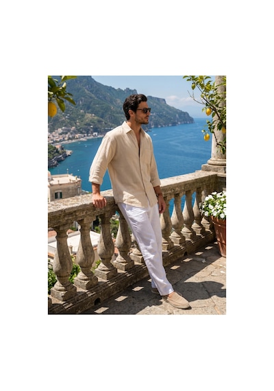 Baselco Amalfi Muslin Oversize Gömlek - Basic Fresh Bej