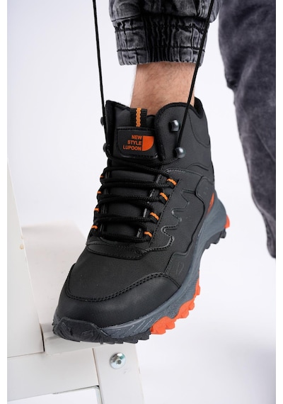 Muggo Alaska Unisex Garantili Trekking Outdoor Bağcıklı Yandan Fermuarlı Kışlık Bot Siyah Çok Renkli