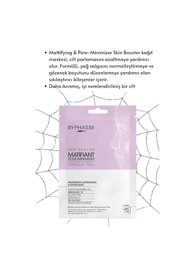 Byphasse Matlaştırıcı Ve Gözenek Sıkılaştırıcı Skin Booster Kağıt Yüz Maskesi