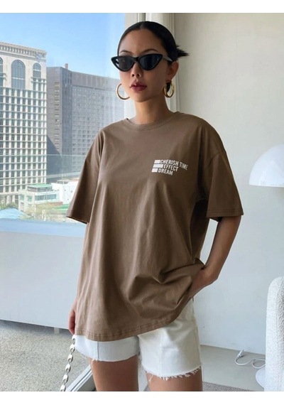 Unisex Effect Baskılı Oversize T-shirt 001