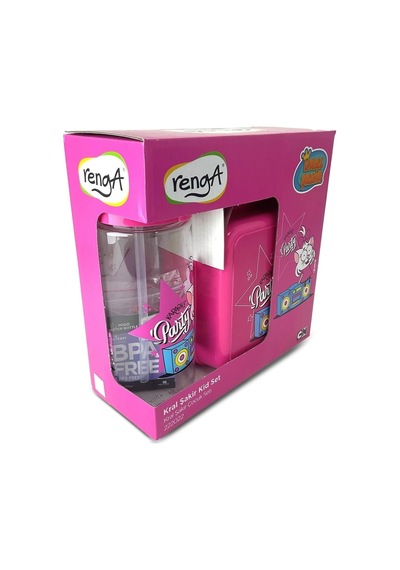 Kral Şakir Pipetli Tritan Matara Ve Beslenme Kabı Set, 500 Ml, Pembe Diğer