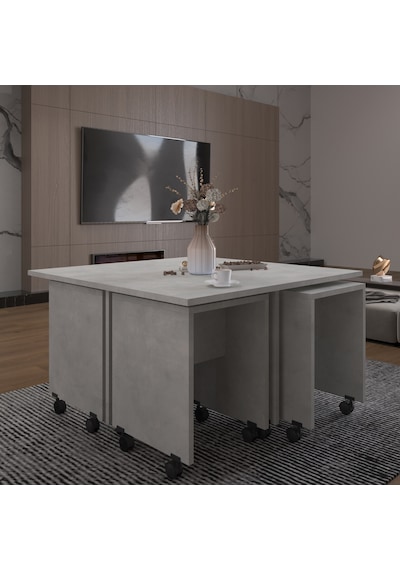 Asra Trend Akıllı Orta Sehpa OS003 %100 MDF 5 Parça Yavrulu Puf Sehpa Seti Retro Taş Asra Trend Akıllı Orta Sehpa OS003 %100 MDF 5 Parça Yavrulu Puf Sehpa Seti Retro Taş