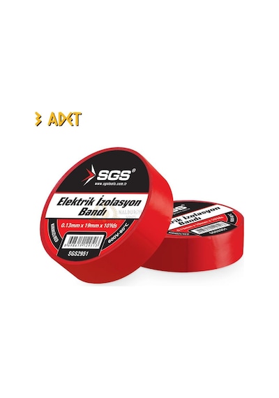 Sgs Elektrik İzolasyon Bandı - Kırmızı - 19 Mm X 9 Mt. - 3 Adet