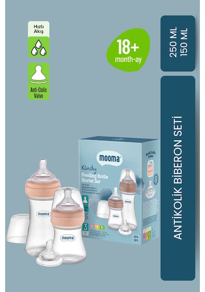 Mooma Kindy 150 Ve 250 Ml Biberon Yenidoğan Başlangıç Seti - Rose Gold