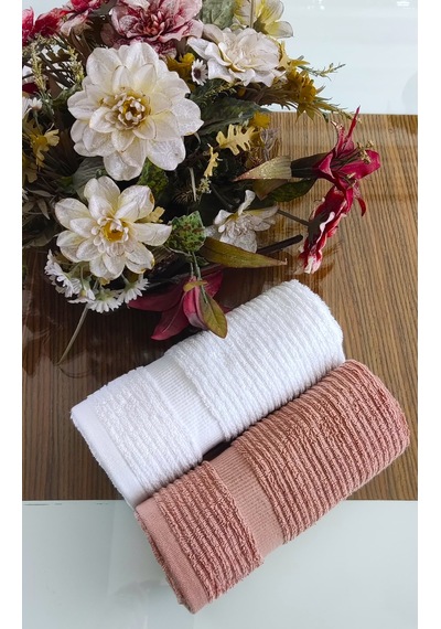 2.li Set Çeyizlik Premium Süper Soft Lüx Cotton 45x70cm. El Ve Yüz Havlusu %100 Pamuk Renkli