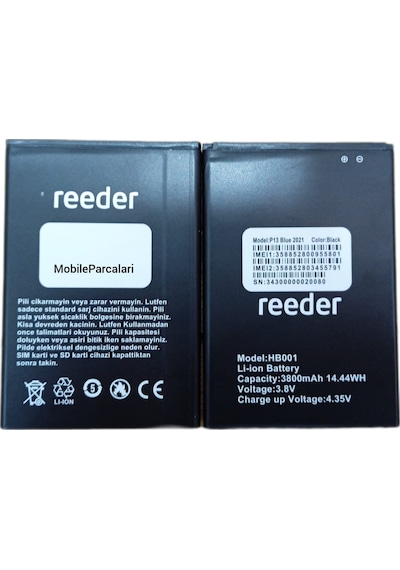 Reeder P13 Blue 2021  Batarya Pil