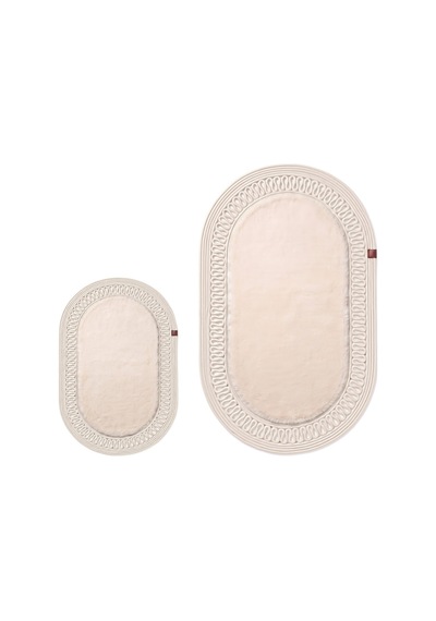 Banyo Paspası Takımı 60x100+40x60 Cm İç Trikot Bej & Krem Bej - Krem