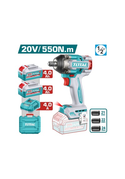 Total Lı-ıon Akülü Somun Sökme Makinesi 550nmtıwlı2055e